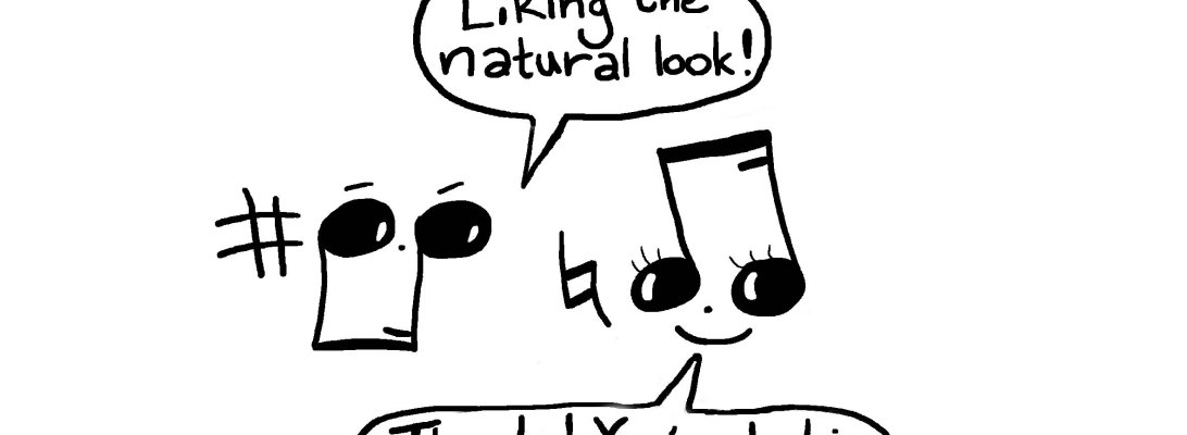 Musical Compliments: A music cartoon by Hannah Sterry of Sterry Cartoons.