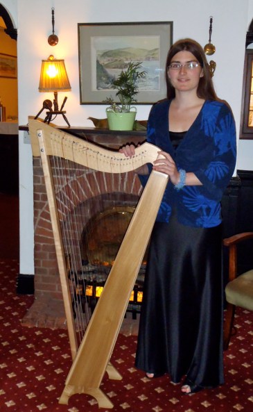 Harpist Hannah Sterry at The Cottage Hotel, Hope Cove.