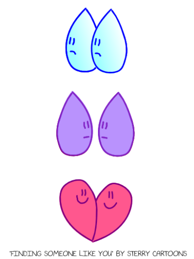 "Finding Someone Like You" by Sterry Cartoons (Valentines Day Heart Cartoon)