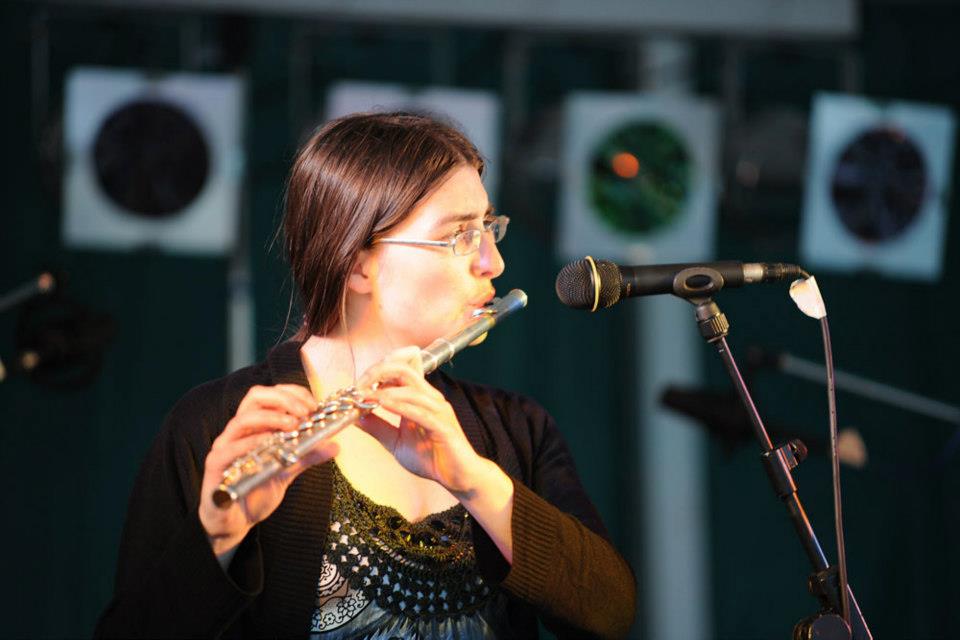 Hope for Howard Event on Kingsbridge Bandstand. Hannah Sterry on flute. Image copyright 2013 Mark L Jones.